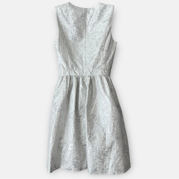 Kensie Silver Metallic Patterned Sleeveless Fit & Flare Mini Dress Size Small - Picture 7 of 10